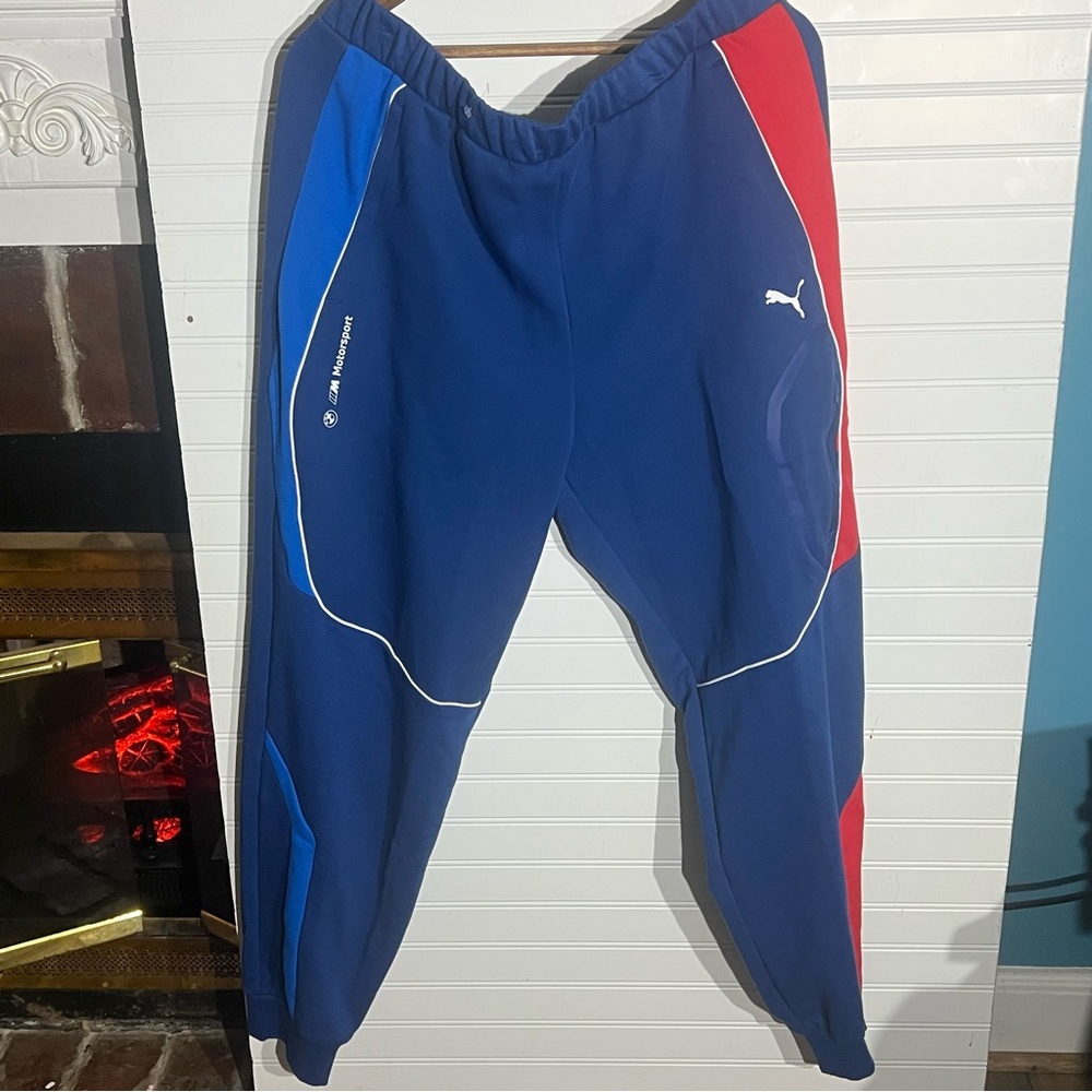 NWT Puma X BMW Motorsport Blue/Red Jogger Sweatpants Size XL